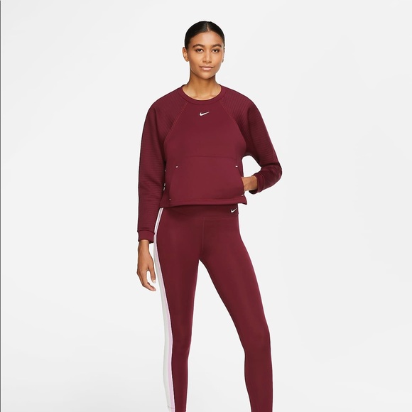 New  Fleece Crew Nike Pro top - Picture 2 of 11